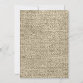 Royal Blue  Burlap Wedding Invitations Kaart (Achterkant)