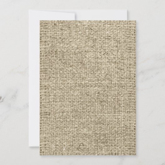 Royal Blue  Burlap Wedding Invitations Kaart (Achterkant)