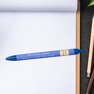 Royal blue business company logo naam telefoon zwarte inkt pen