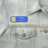 Royal blue business logo medewerker modern naamplaatje (In situ)