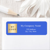 Royal blue business logo retouradres etiket (Insitu)