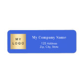 Royal blue business logo retouradres etiket (Voorkant)