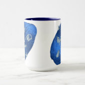 Royal Blue Butterflies Initialen Letter V Monogram Mok (Midden)