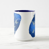 Royal Blue Butterflies Initialen Letter W Monogram Mok (Midden)