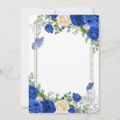 Royal Blue Butterfly Garden Party 80e verjaardag Kaart (Achterkant)