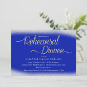 Royal Blue Calligraphy Minimal Rehearsal Dinner I Kaart (Staand voorkant)