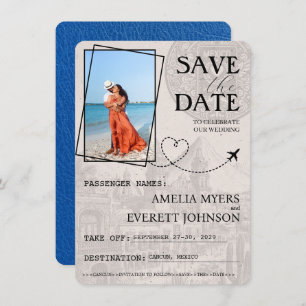 Royal Blue Cancun Passport Bewaar de datum Save The Date