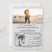 Royal Blue Cancun Passport Wedding Kaart (Voorkant)