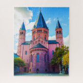 Royal Blue Castle met wolken en blauwe hemden Legpuzzel (Verticaal)