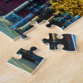 Royal Blue Castle met wolken en blauwe hemden Legpuzzel (Zijkant)