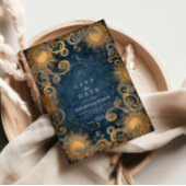 Royal Blue Celestial Wedding Save The Date