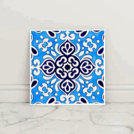 Royal Blue Ceramic Classic Geometric Mosaic Tegeltje