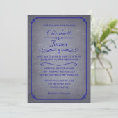 Royal Blue Chalkboard Wedding Invitations Kaart (Staand voorkant)