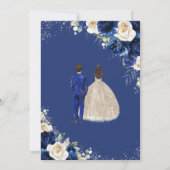 Royal Blue Champagne Twins Jongen Meisje Quinceañe Kaart (Achterkant)