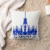 Royal Blue Chandelier Designer Pillow Kussen (Deken)
