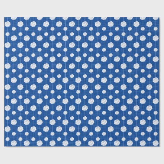 Royal Blue Cheerleader Pom Pom Pattern Cadeaupapier (Vlak)