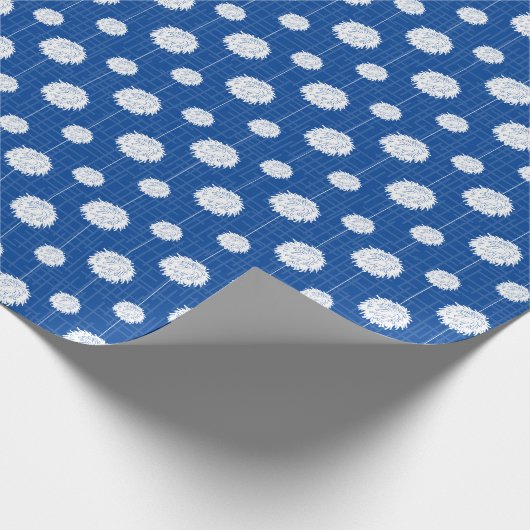 Royal Blue Cheerleader Pom Pom Pattern Cadeaupapier (Hoek)