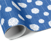 Royal Blue Cheerleader Pom Pom Pattern Cadeaupapier (Rol Hoek)