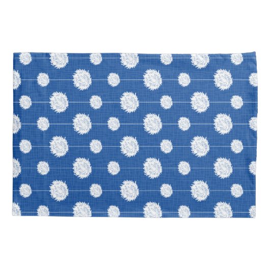 Royal Blue Cheerleader Pom Pom Pattern Kussensloop (Achterkant)