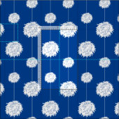 Royal Blue Cheerleader Pom Pom Pattern Stof (Delen)