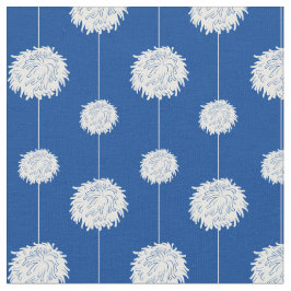 Royal Blue Cheerleader Pom Pom Pattern Stof