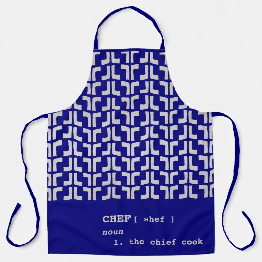 royal blue CHEF Mud Cloth Tribal Africa Pattern Schort (Voorkant)
