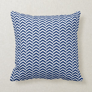 Royal Blue Chevron Pattern Kussen