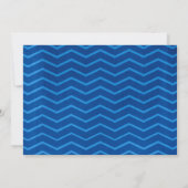 Royal Blue Chevron Wedding Invitations Kaart (Achterkant)