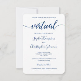 Royal Blue Chic Custom VIRTUAL Wedding Kaart