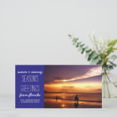 Royal Blue Christmas Groeten vanaf het strand Feestdagenkaart (Staand voorkant)