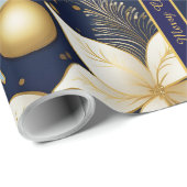 Royal Blue Christmas Wrapping Paper met tekst Cadeaupapier (Rol Hoek)