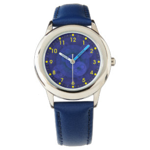 Royal Blue Circular Fractal Kinderen Watch Horloge