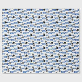 Royal Blue "Class of" Dog Label and Stippen Patter Cadeaupapier (Vlak)