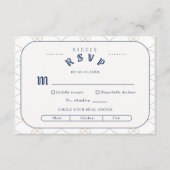 Royal Blue Classic Retro RSVP Enclosure Card Informatiekaartje (Voorkant)