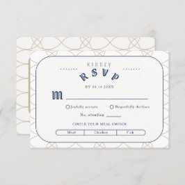 Royal Blue Classic Retro RSVP Enclosure Card Informatiekaartje