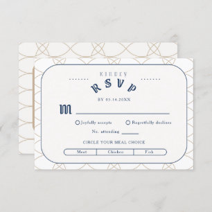Royal Blue Classic Retro RSVP Enclosure Card Informatiekaartje
