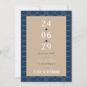 Royal Blue Classic Retro Save the Date Invitation Kaart (Voorkant)