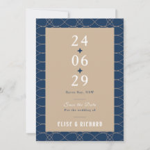 Royal Blue Classic Retro Save the Date Invitation