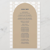 Royal Blue Classic Retro Wedding Ceremony Programm (Achterkant)