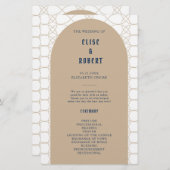 Royal Blue Classic Retro Wedding Ceremony Programm (Voorkant / Achterkant)