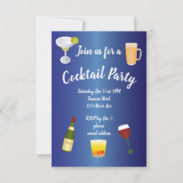 Royal Blue Cocktail Party Kaart