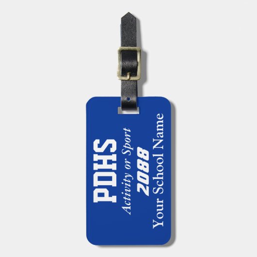 Royal Blue College of High School Student Bagagelabel (Voorkant verticaal)