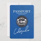 Royal Blue Colorado Passport Bruiloft Kaart (Achterkant)