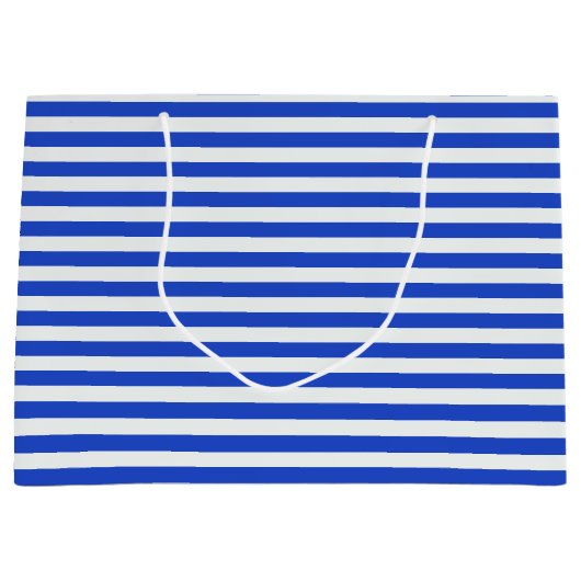 Royal Blue Combinatie Stripes Large Cadeautasje (Voorkant)