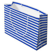 Royal Blue Combinatie Stripes Large Cadeautasje (Achterkant Gekanteld)