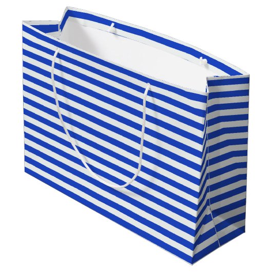 Royal Blue Combinatie Stripes Large Cadeautasje (Achterkant Gekanteld)
