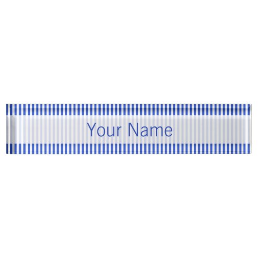 Royal Blue Combinatie Stripes Naambordje (Voorkant)