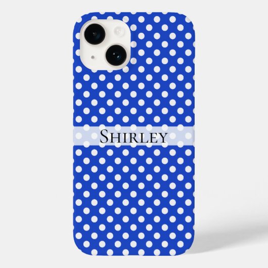 Royal Blue Combination Polka Dots van STaylor Case-Mate iPhone Case (Achterkant)