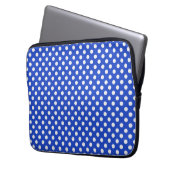 Royal Blue Combination Polka Dots van STaylor Laptop Sleeve (Voorkant Links)