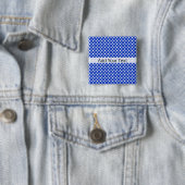 Royal Blue Combination Polka Dots van STaylor Vierkante Button 5,1 Cm (In situ)